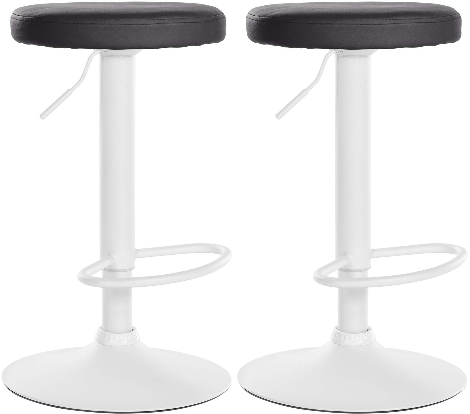 2er Set Barhocker Ponte Kunstleder weiß, schwarz