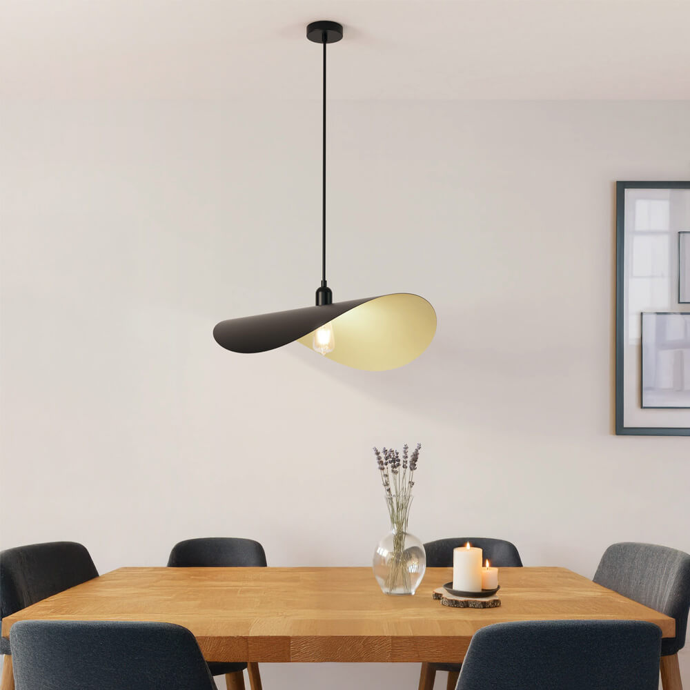 Design-Pendelleuchte RONA - Schwarz/Gold