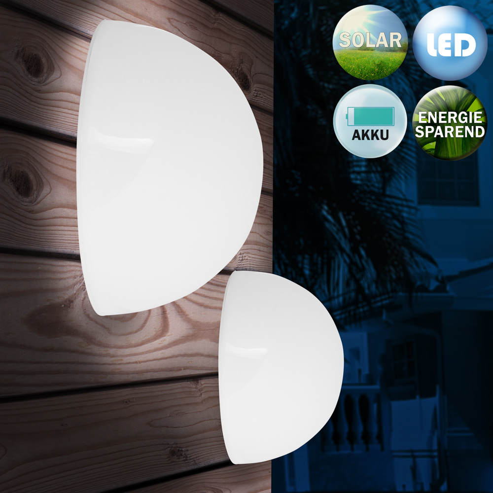 LED Solarleuchte 3er-Set halbrund