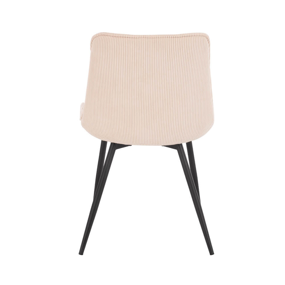 Polsterstuhl Esszimmer Cord IKALO – 6er Set Creme