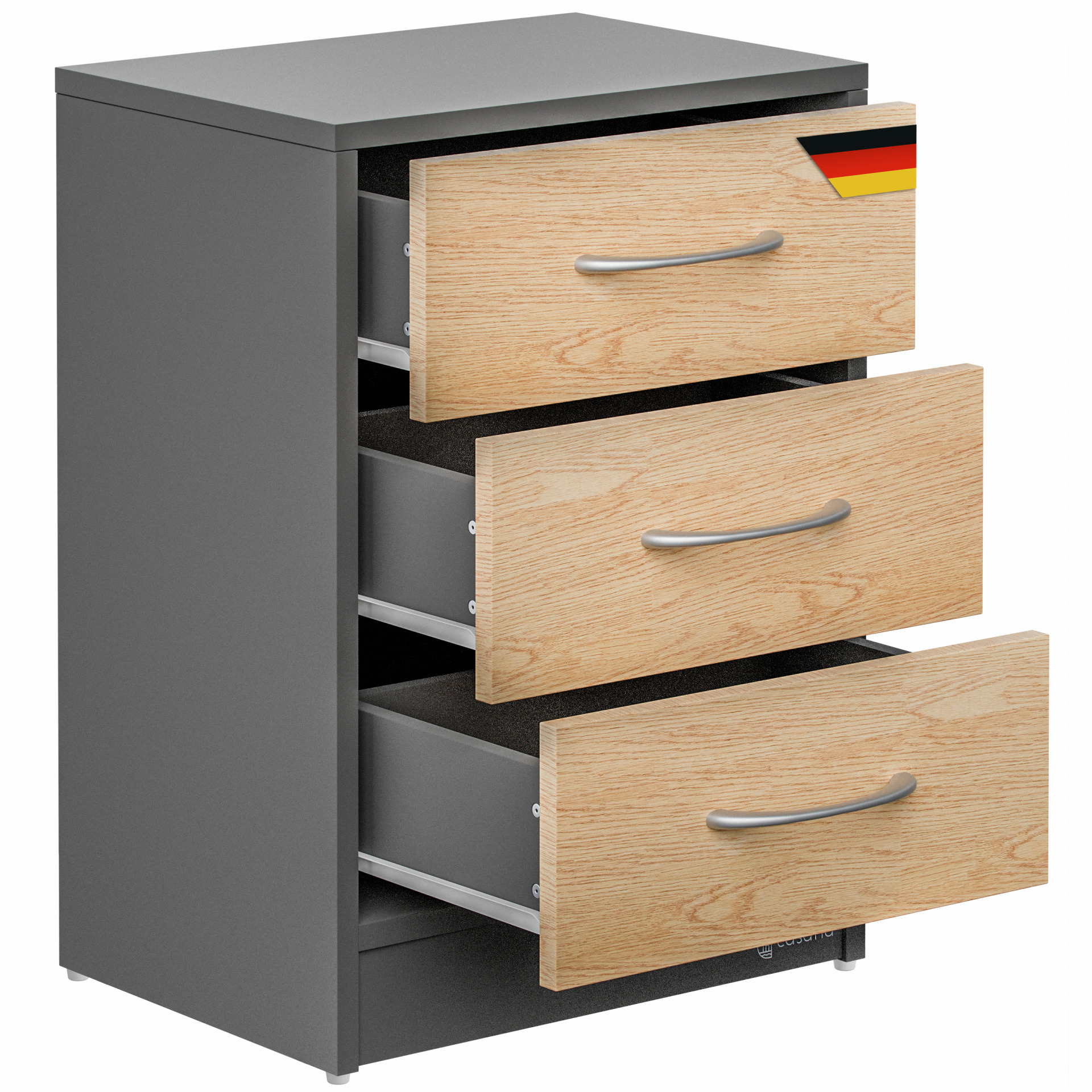 Nachttisch Eloise Holz/Grau 54x39x28cm
