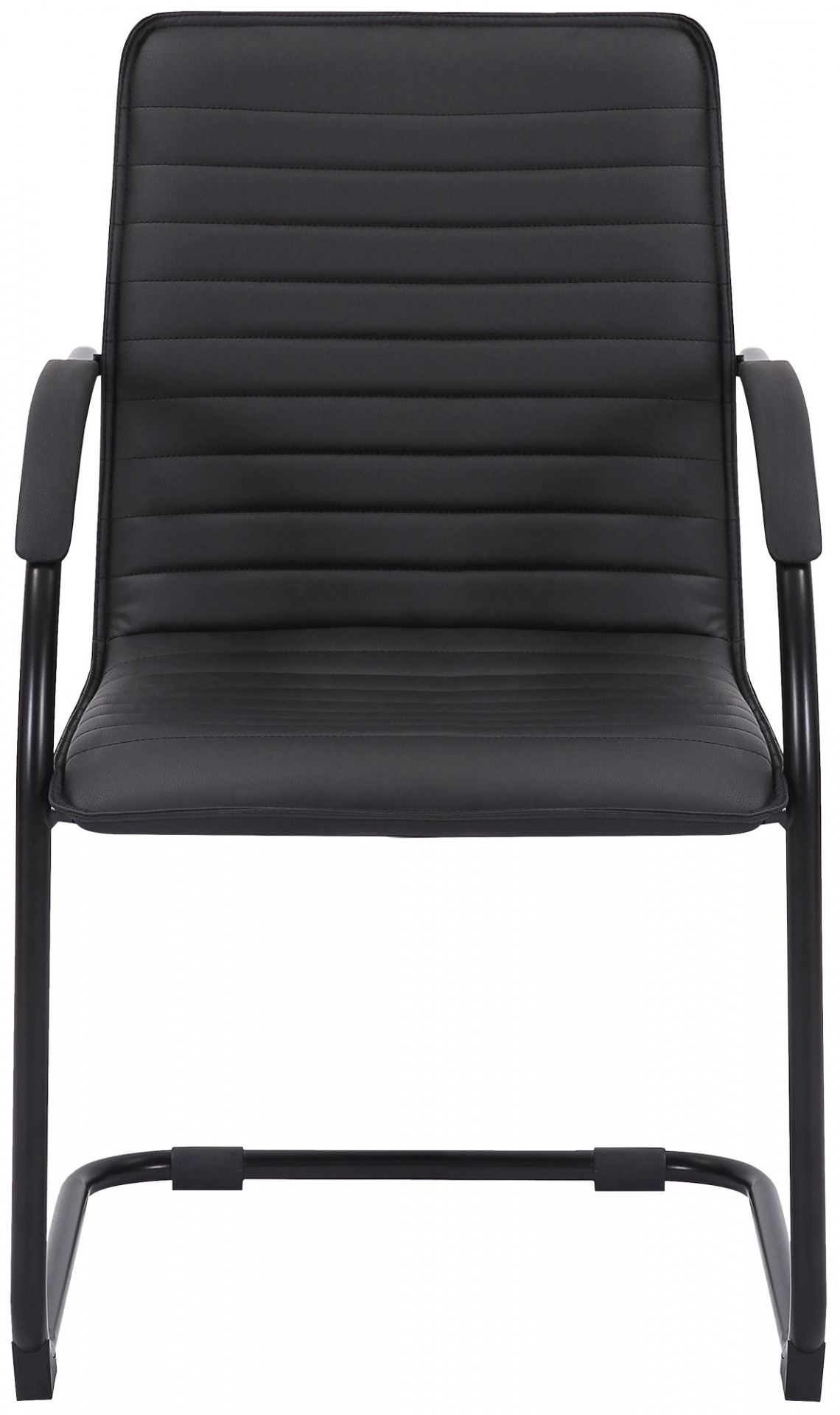 2er Set Besucherstühle Tira Kunstleder, schwarz/schwarz