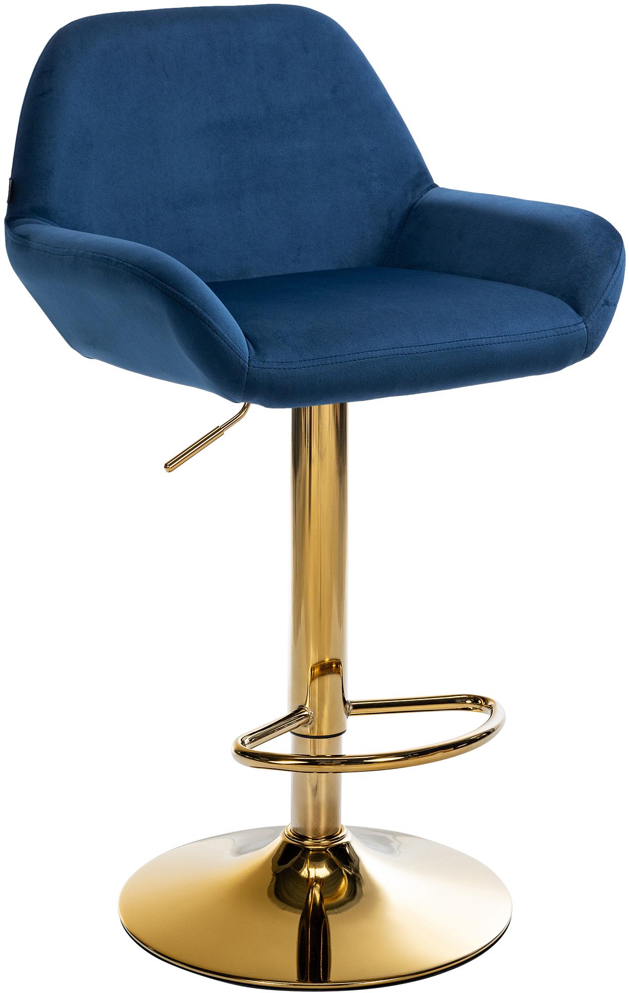 Barhocker Braga Gold Samt, blau