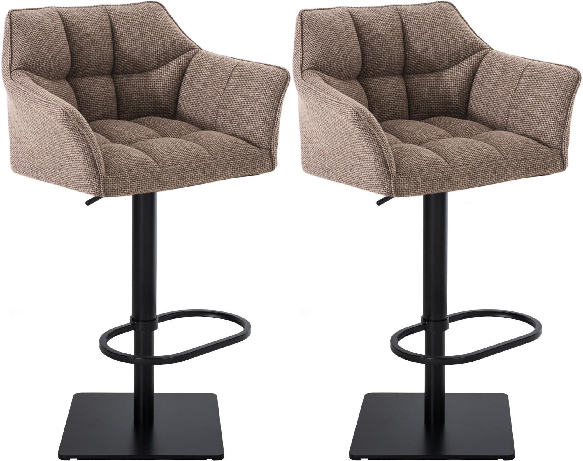 2er Set Barhocker Damaso Stoff schwarz, terrabraun