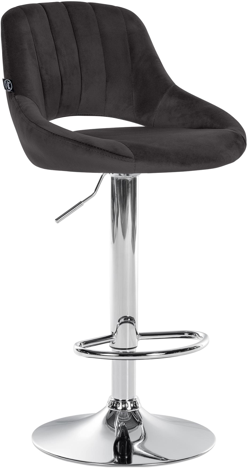 Barhocker Milet Samt chrom, schwarz