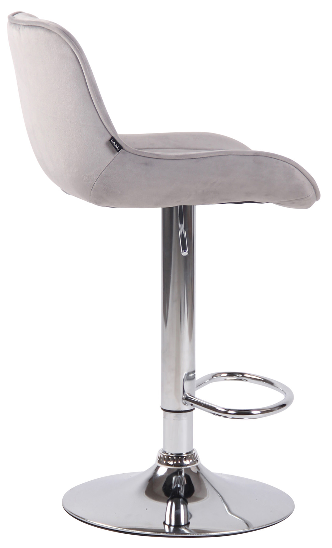 2er Set Barhocker Lentini Samt chrom, grau