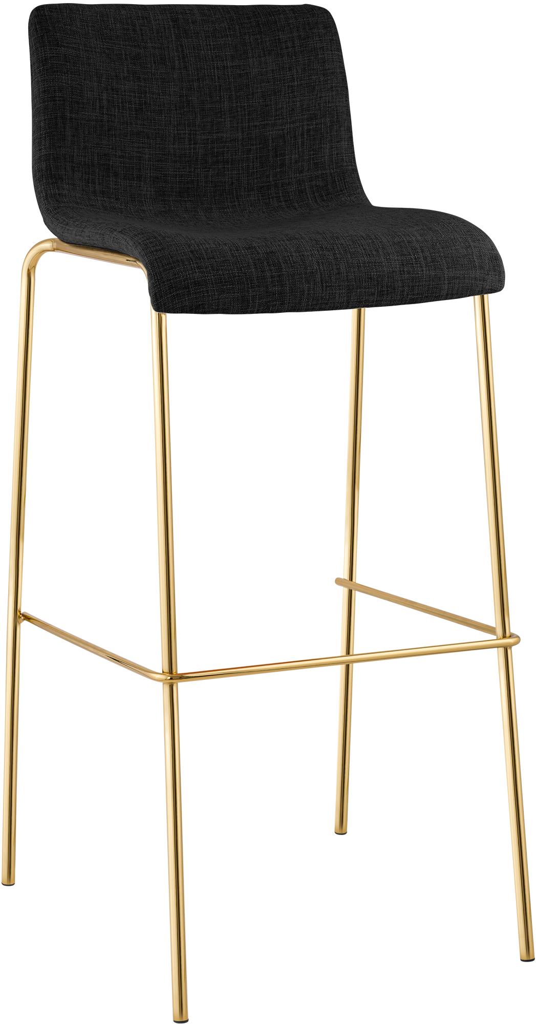 Barhocker Hoover Stoff 4-Fuß Gold, dunkelgrau