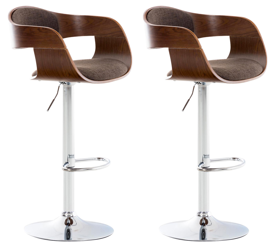 2er Set Barhocker Kingston C Stoff, walnuss/braun