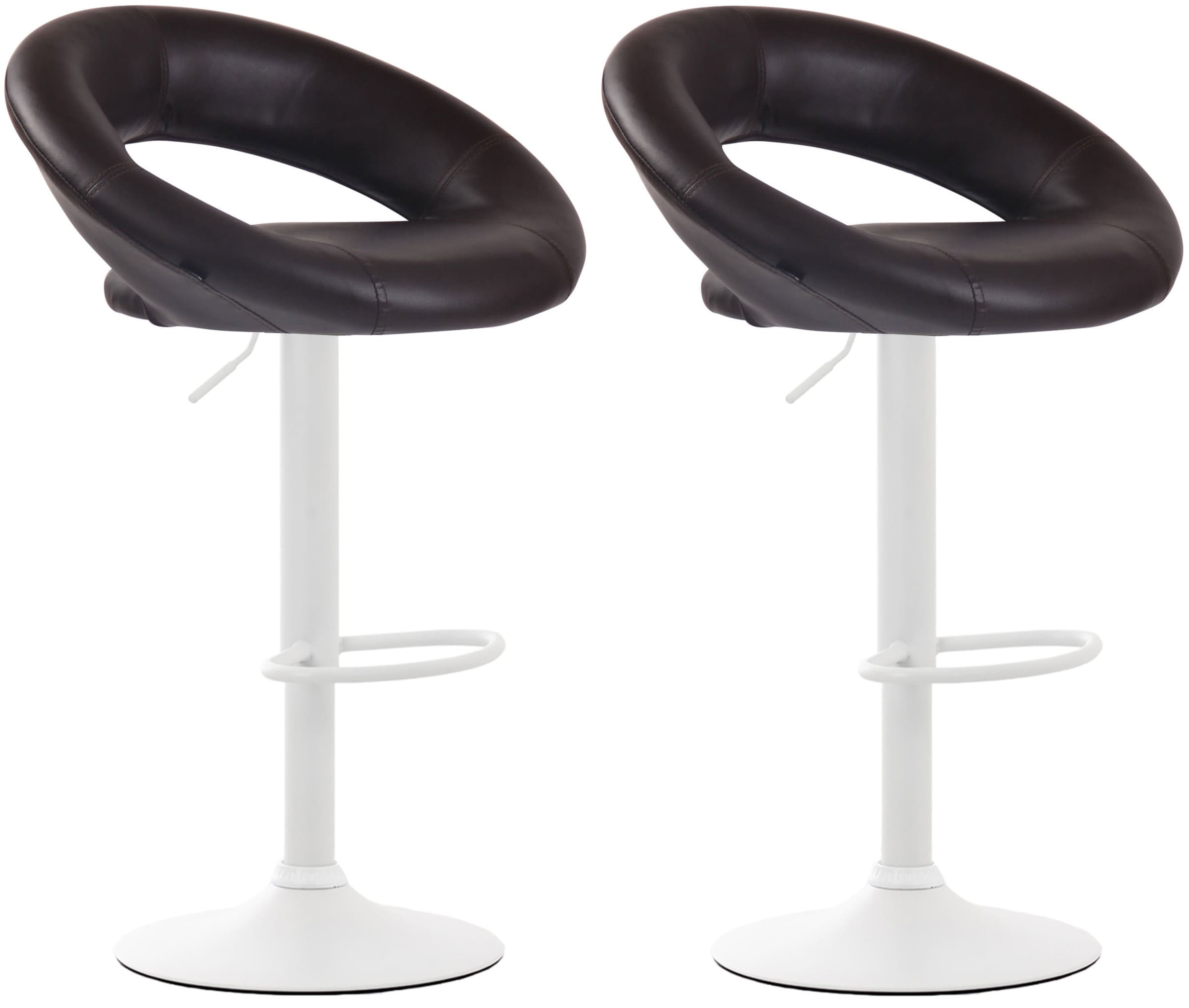 2er Set Barhocker Olinda Kunstleder weiß, braun