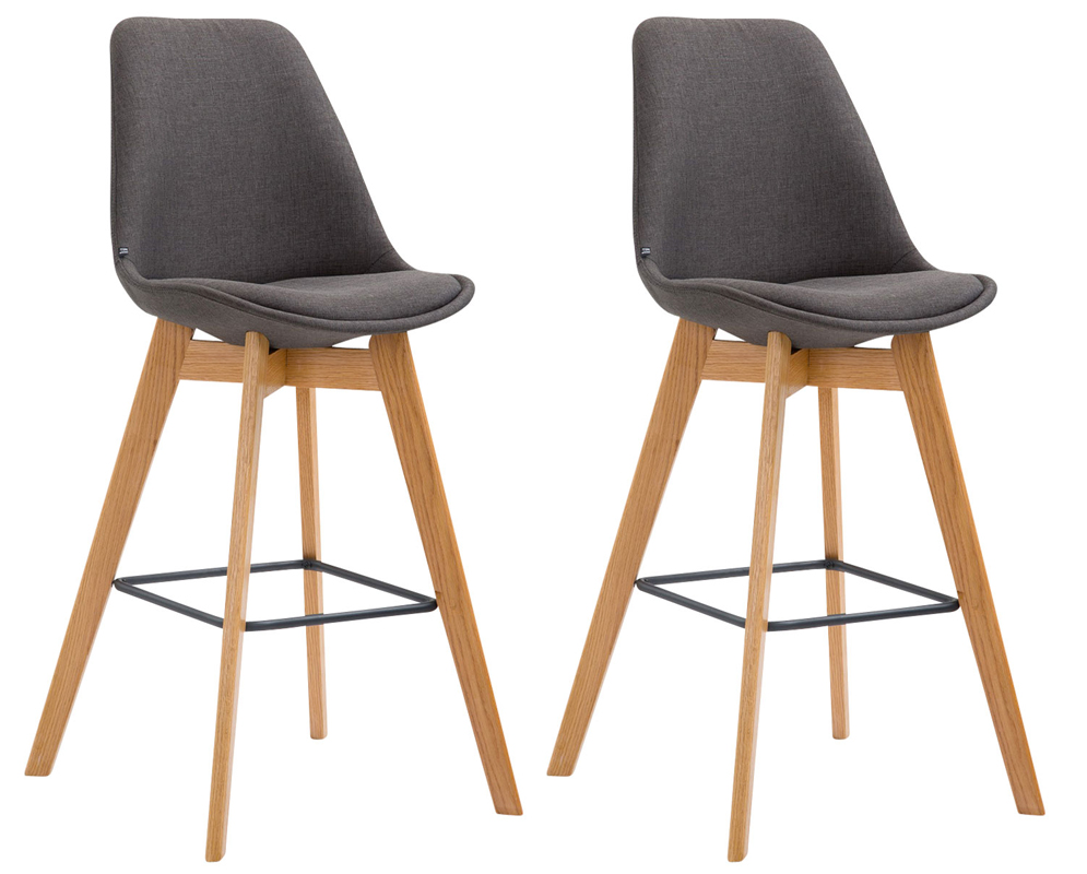 2er Set Barhocker Metz Stoff natura, dunkelgrau
