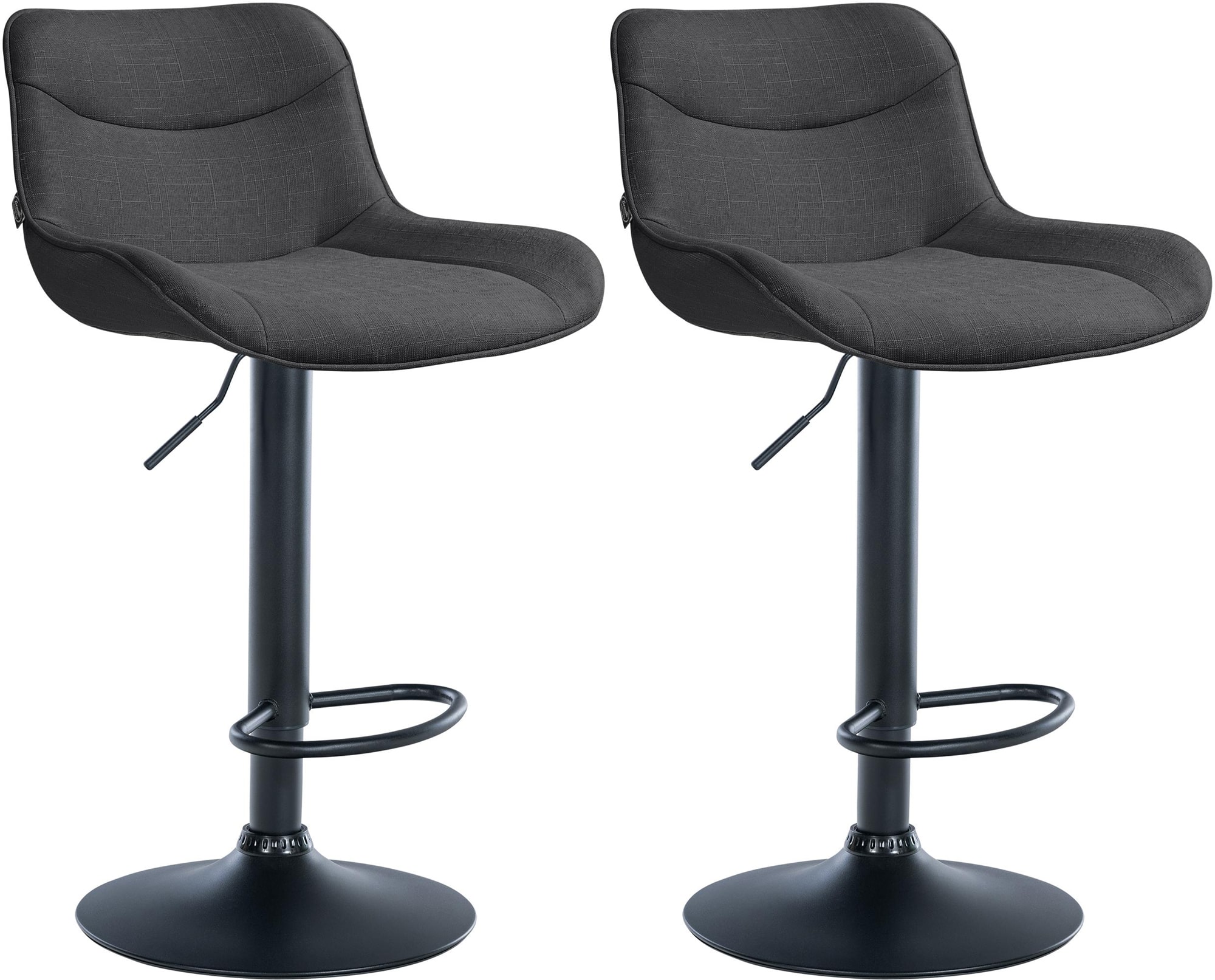 2er Set Barhocker Vonore Stoff schwarz, dunkelgrau