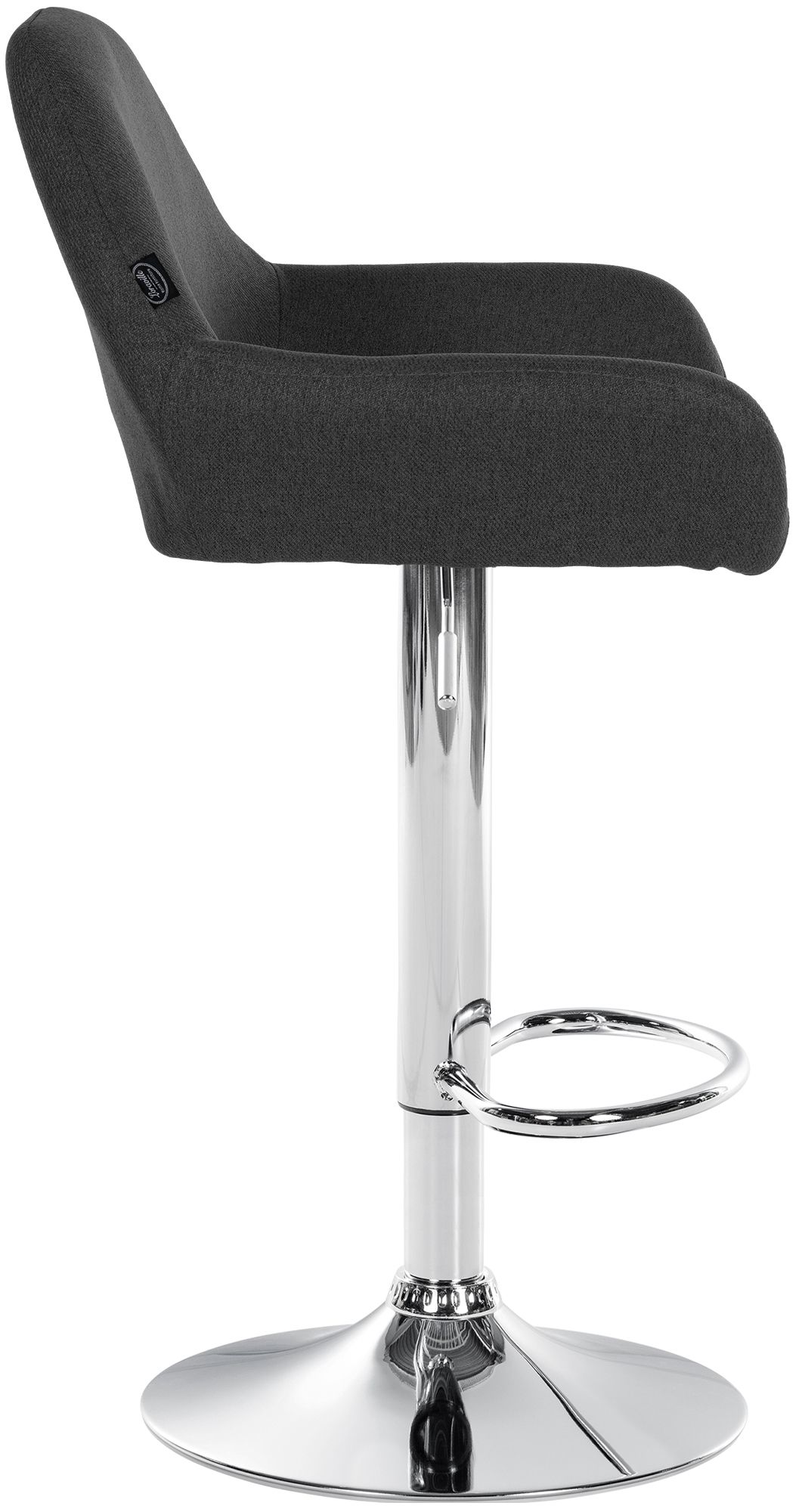 Barhocker Braga Stoff chrom, dunkelgrau