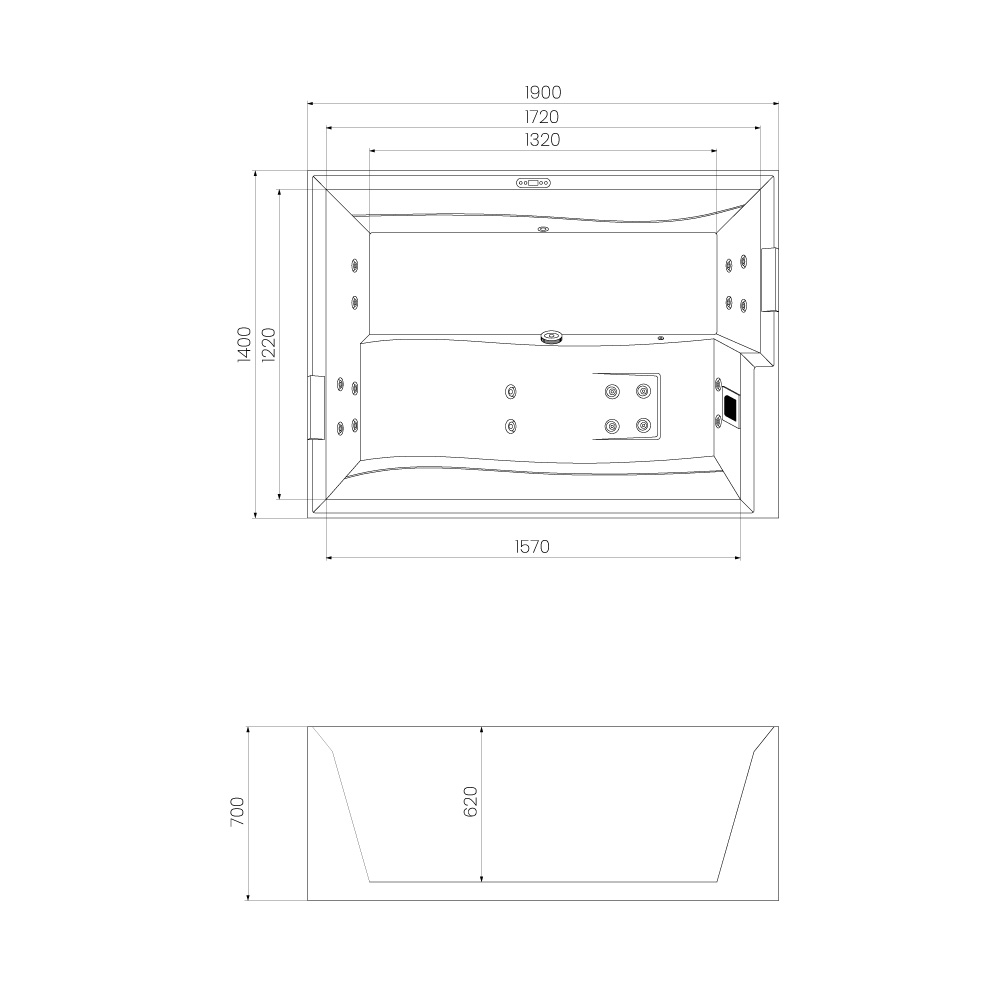 Outdoor Whirlpool NIMBUS DELUXE PURE 190 x 140 cm für 2 Personen