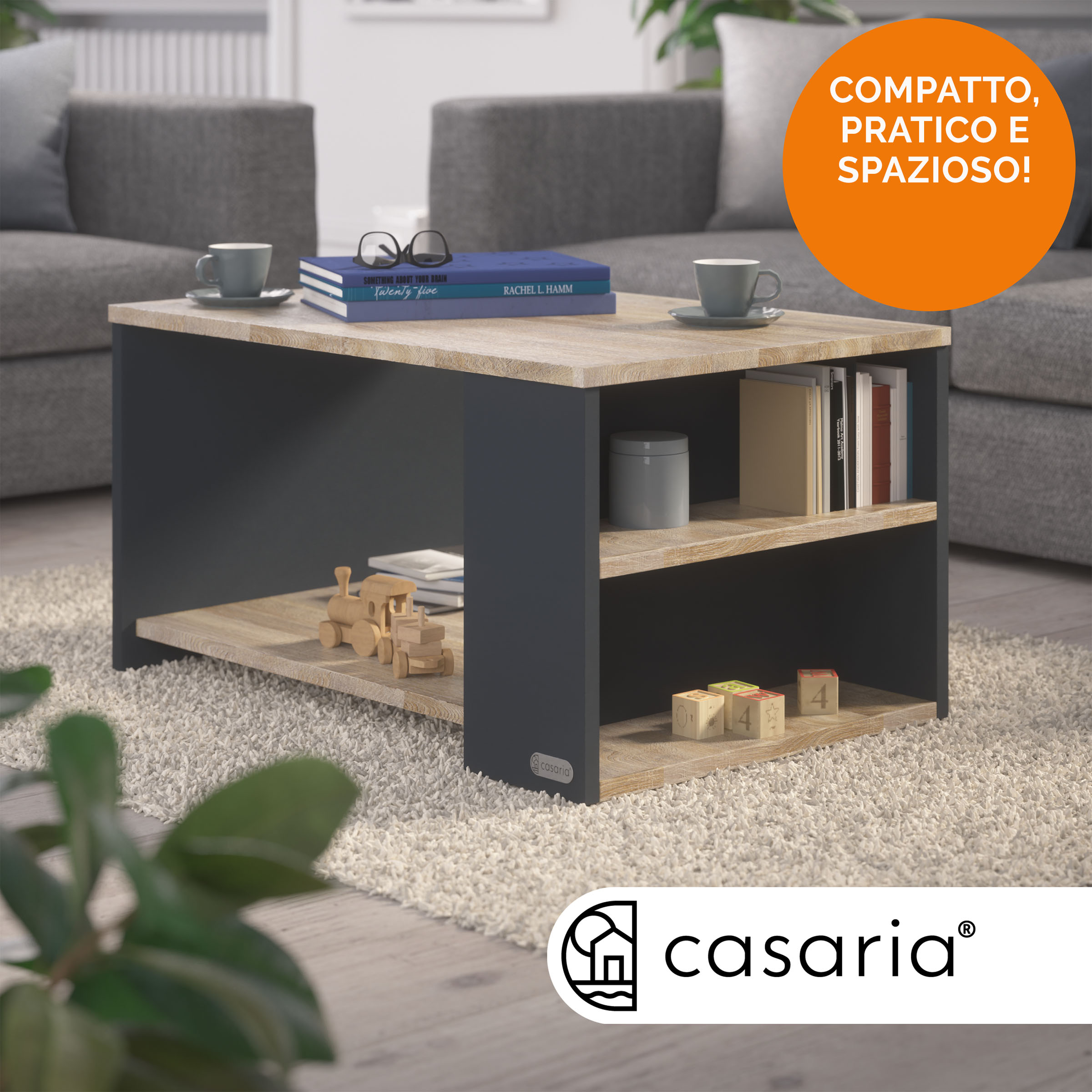 Couchtisch Santa Cruz Holz/Grau 90x60x50cm