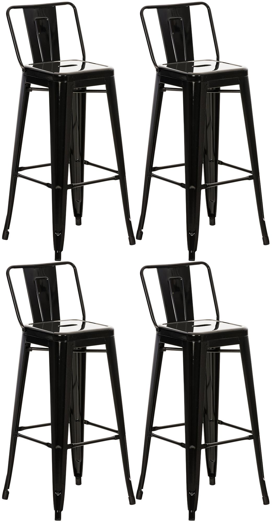 4er Set Barhocker Mason, schwarz