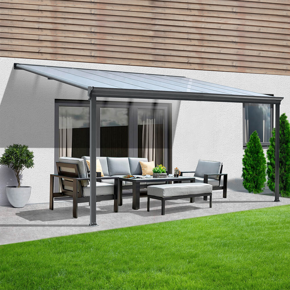 Terrassenüberdachung SOLIS - 312 / 320 x 300 / 303 x 278 / 226 cm Grau