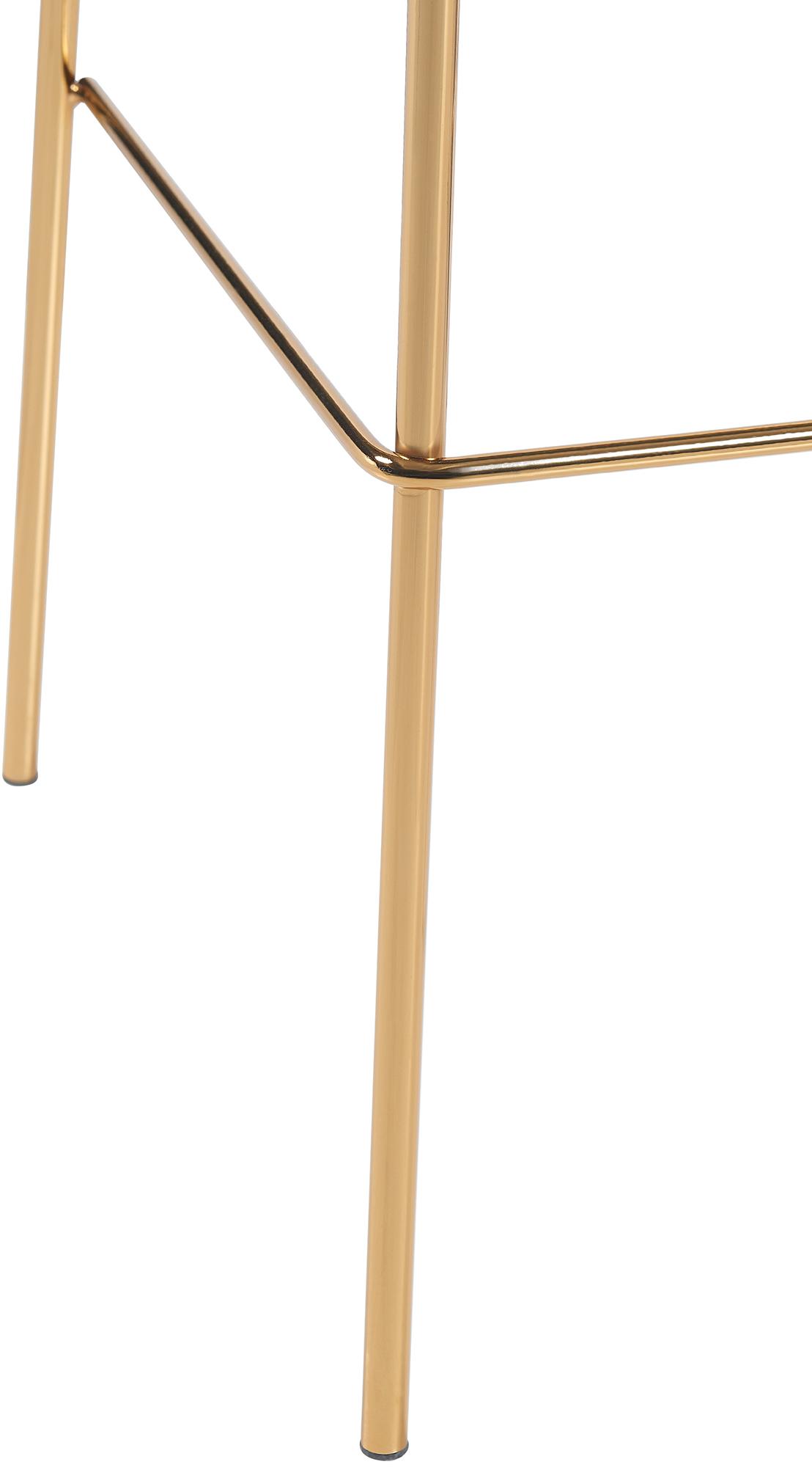Barhocker Hoover Samt 4-Fuß Gold, blau