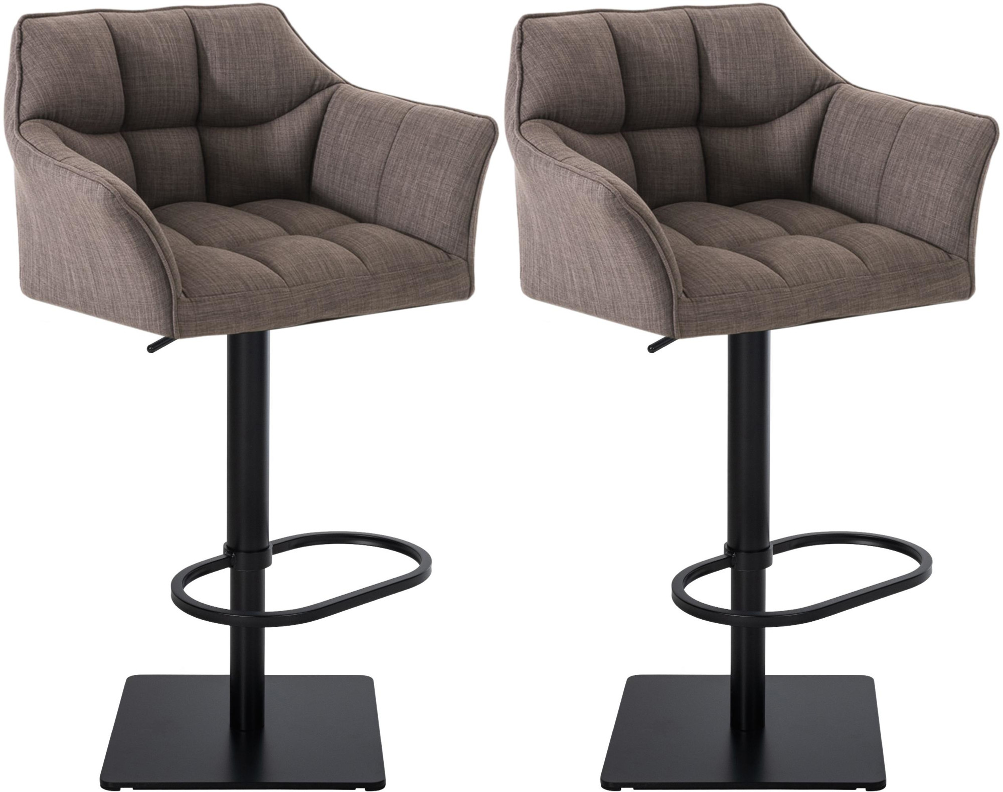 2er Set Barhocker Damaso Stoff schwarz, grau