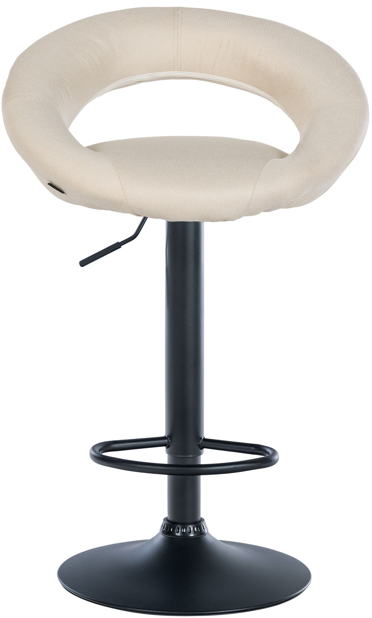 Barhocker Olinda Stoff schwarz, creme