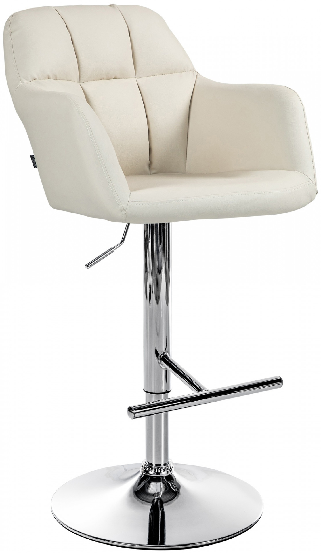 Barhocker Natoma Kunstleder chrom, creme