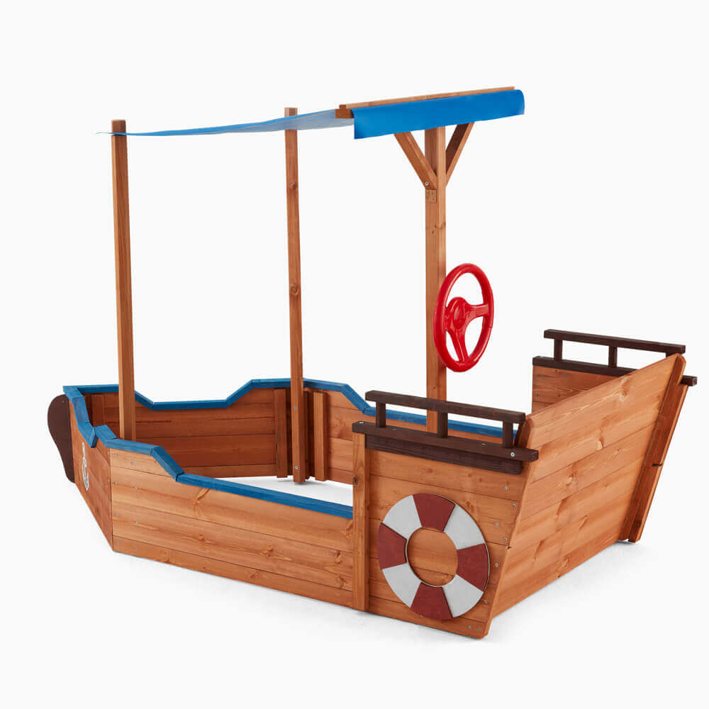 Sandkasten Schiffsoptik mit Bank MATSCHEKISTE - 160 x 78 cm