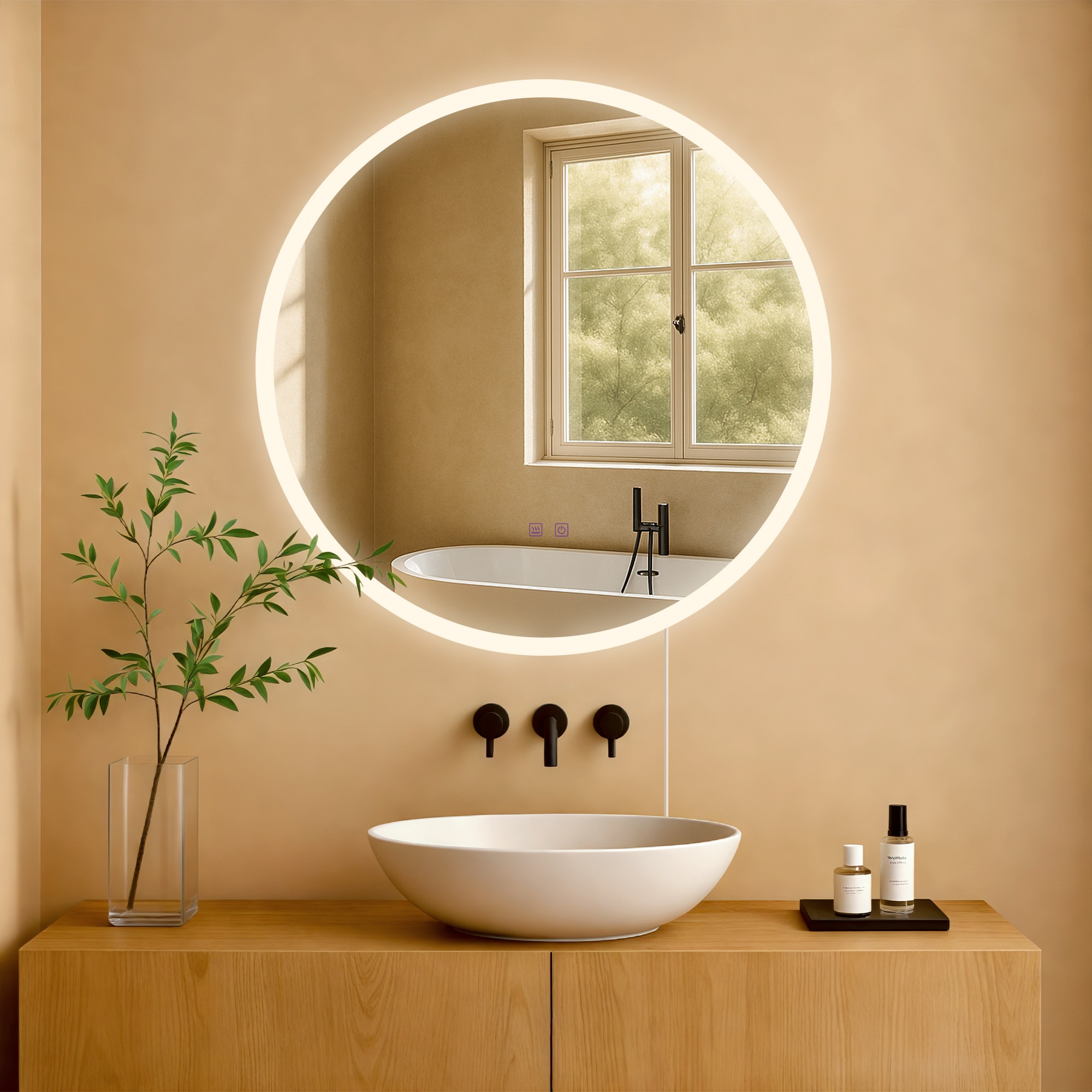 Badspiegel Laconia 70 ohne Bluetooth, klarglas