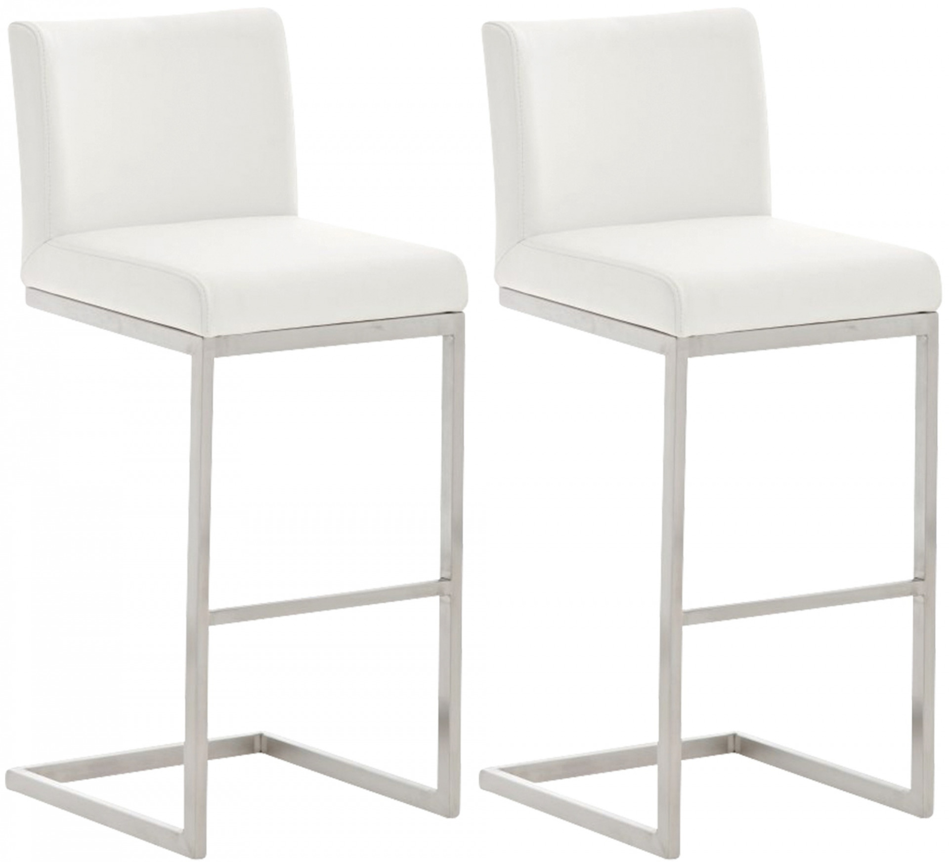 2er Set Barhocker Paros Kunstleder, weiß