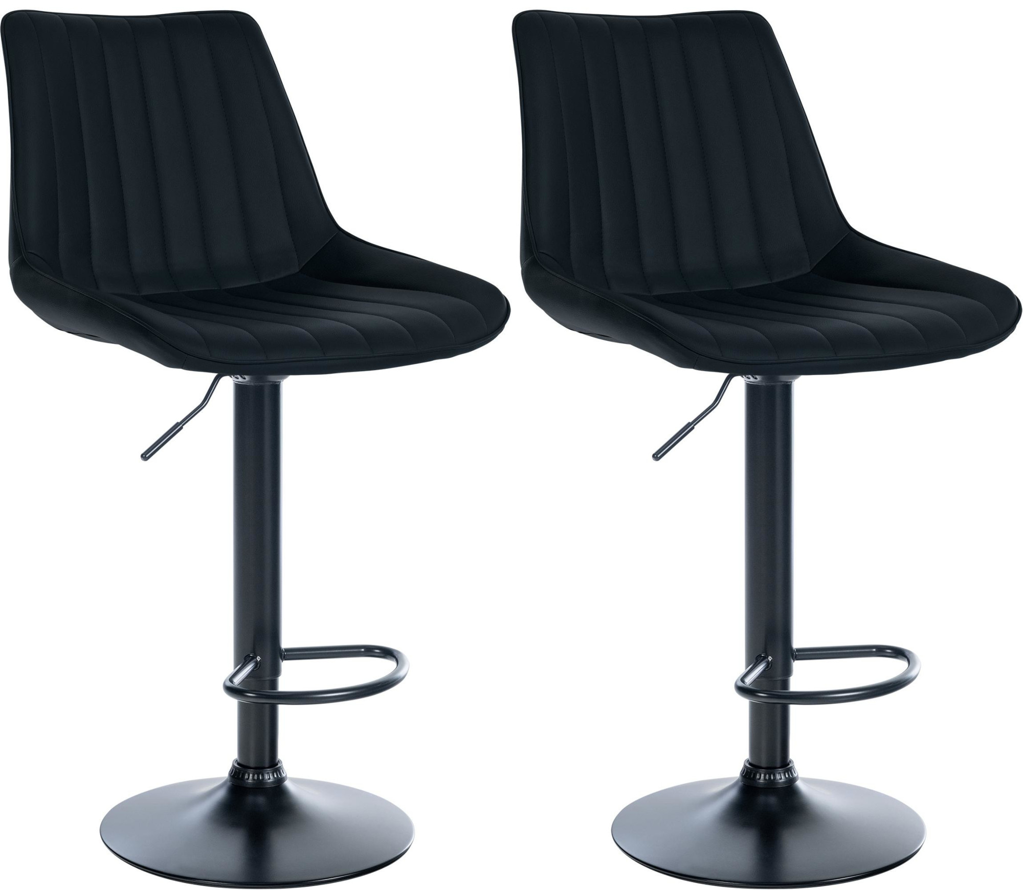 2er Set Barhocker Toni Kunstleder schwarz, schwarz