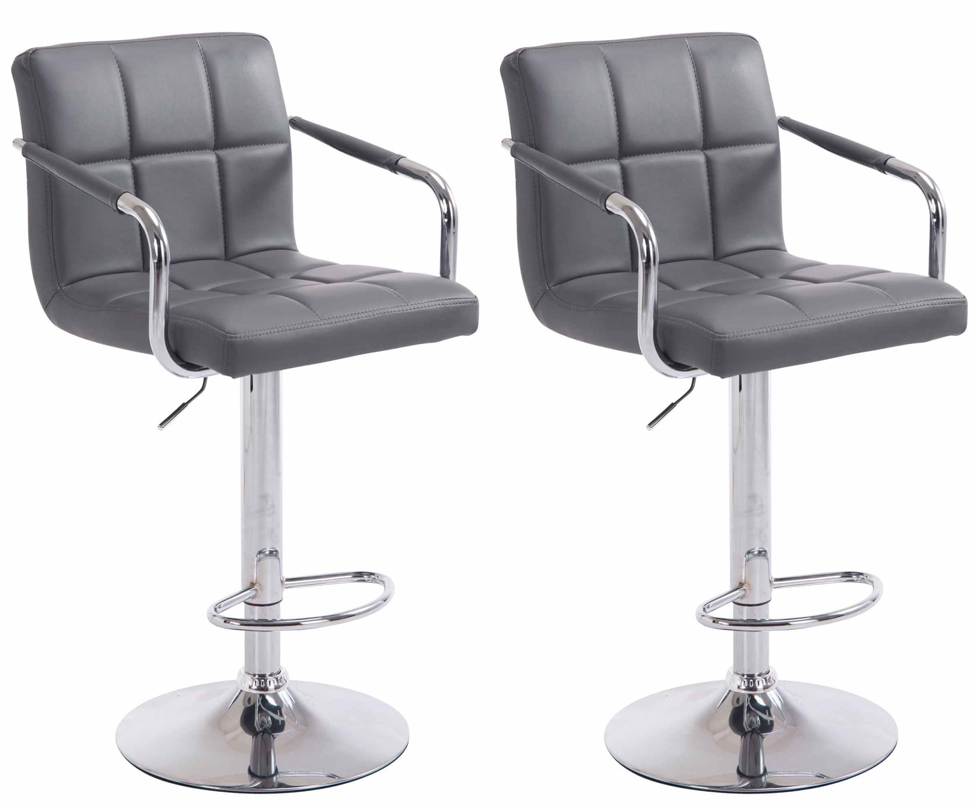2er Set Barhocker Lucy V2 chrom, grau