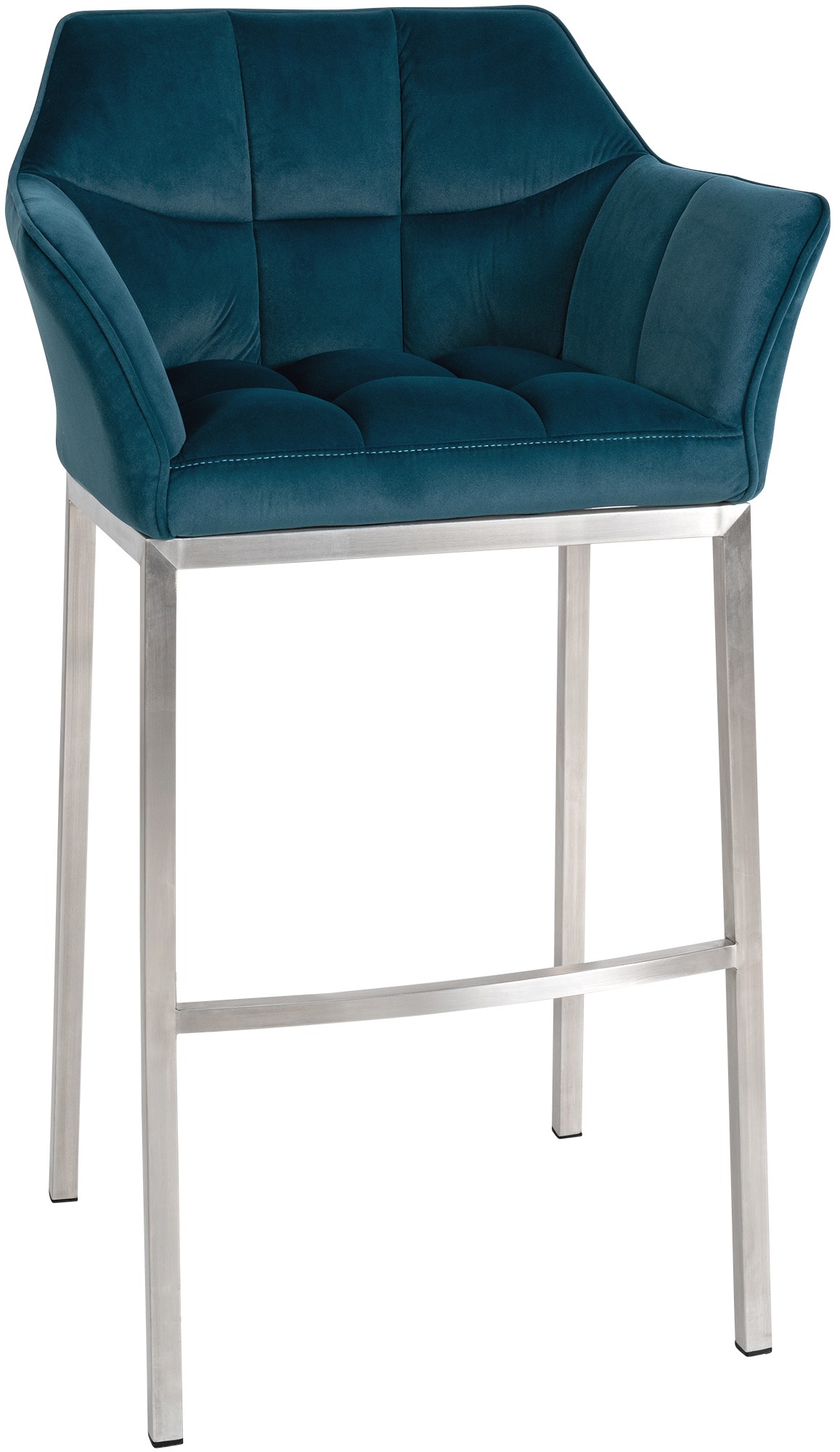 Barhocker Damaso E Samt mit 4-Fuß Gestell, grün