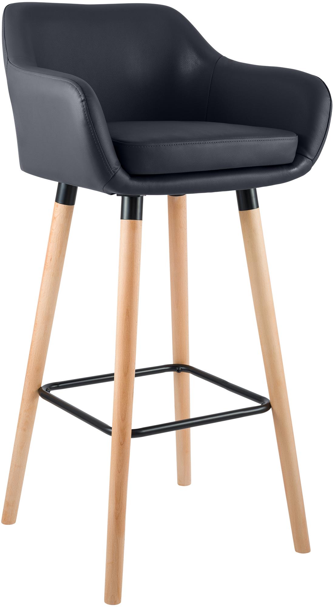 Barhocker Grant Kunstleder, schwarz
