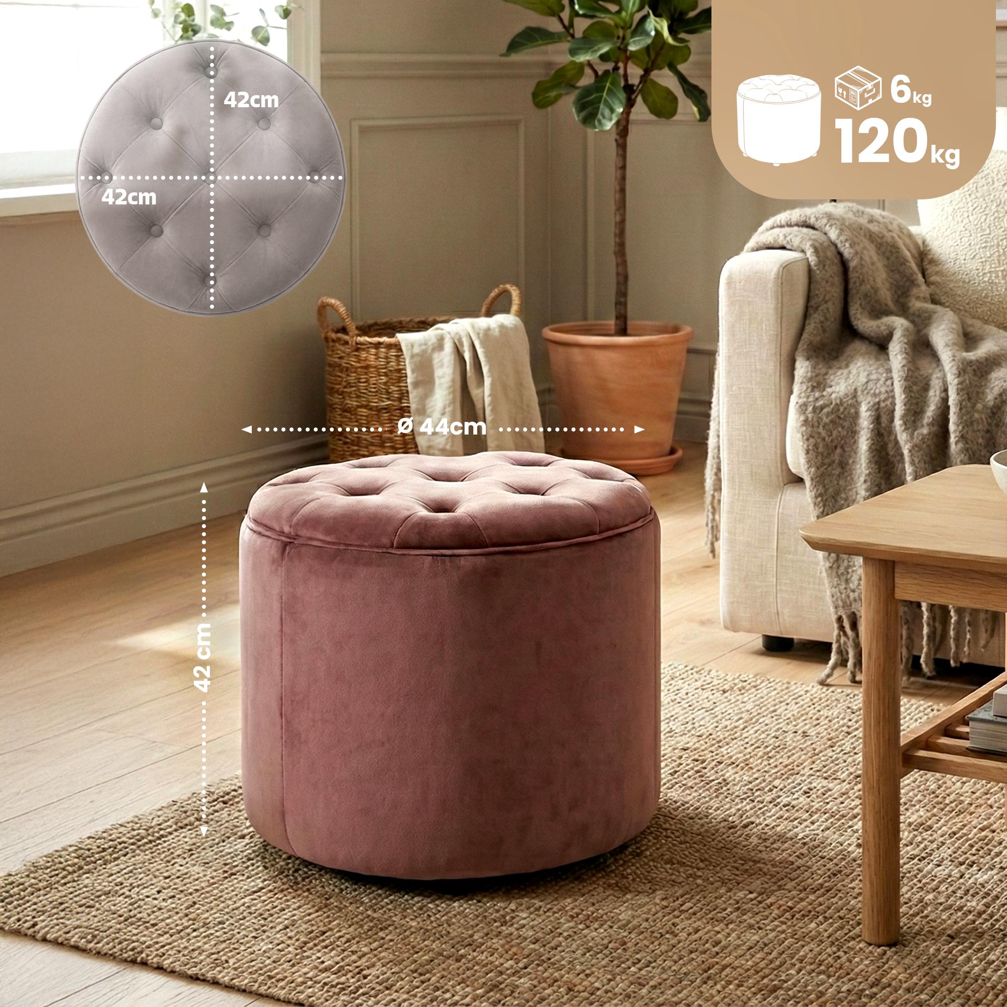 Sitzhocker Pantin Samt, pink