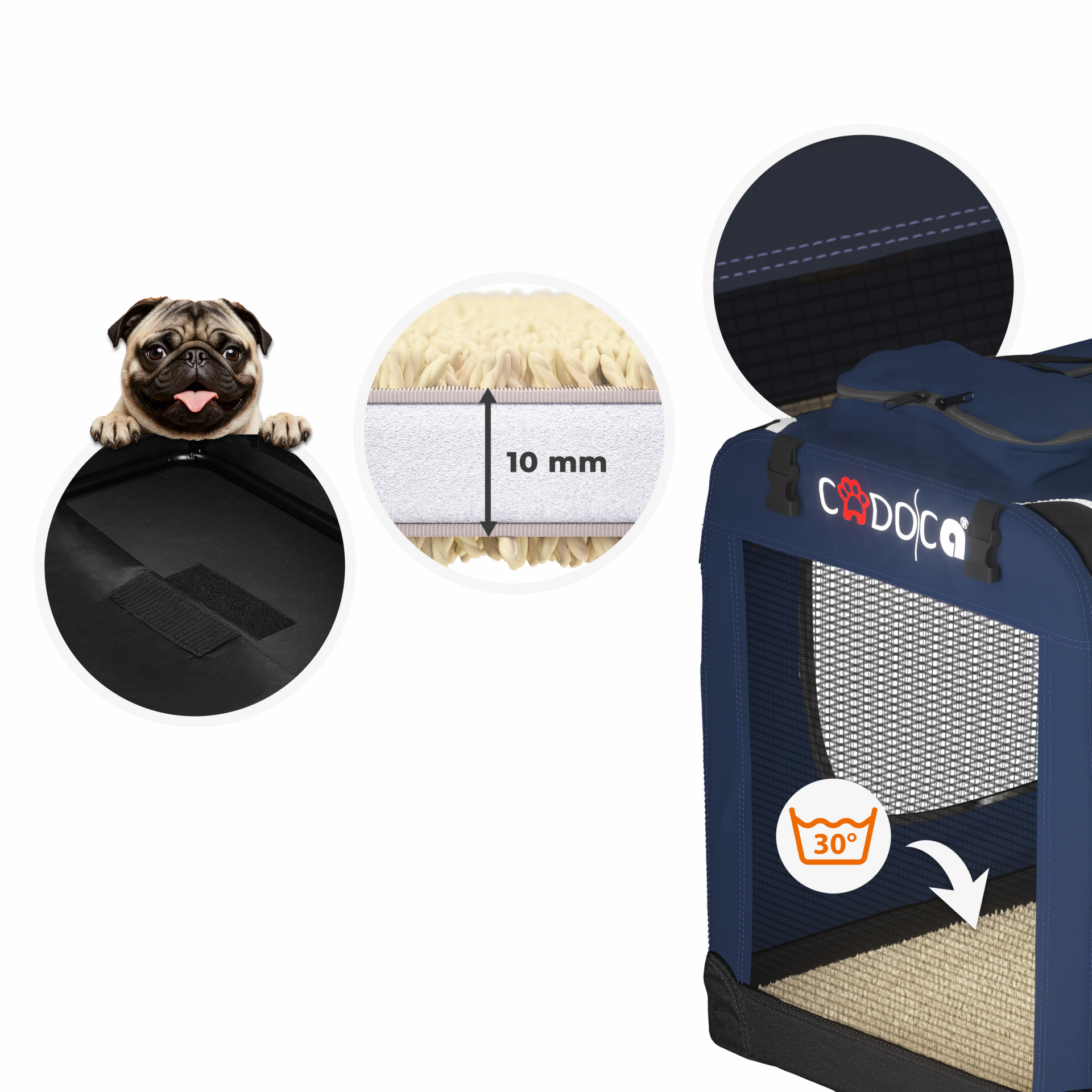 Hundebox faltbar XL 82x58x58cm Blau