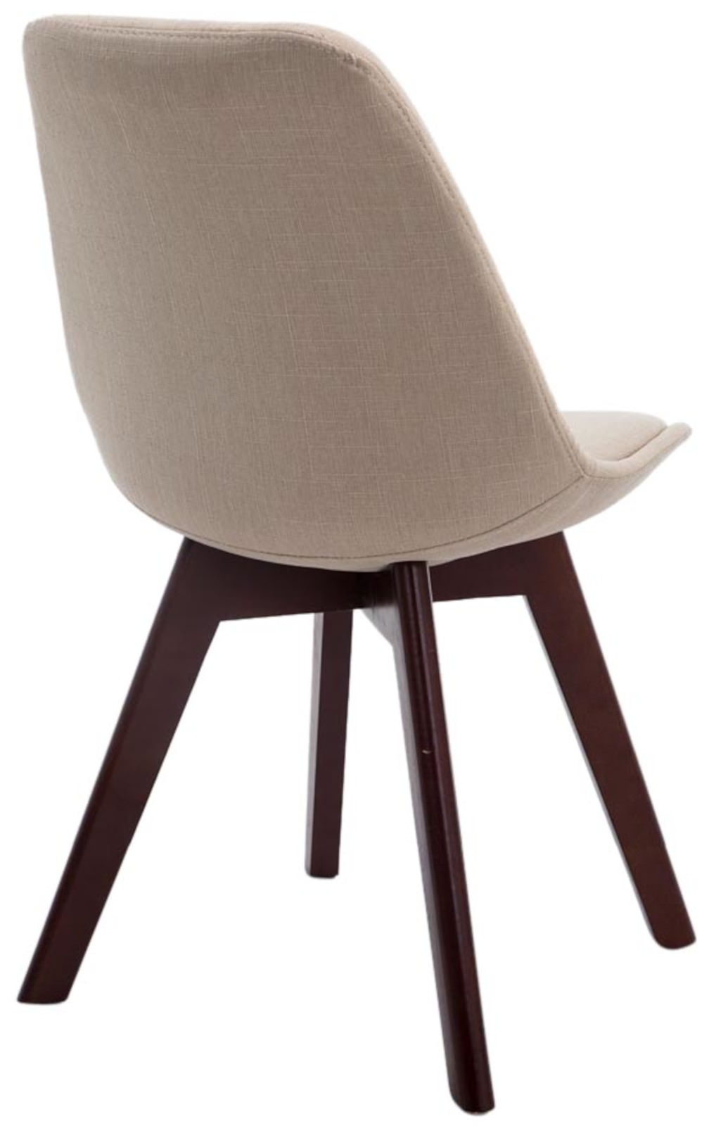 4er Set Besucherstühle Borneo V2 Walnuss Stoff, creme