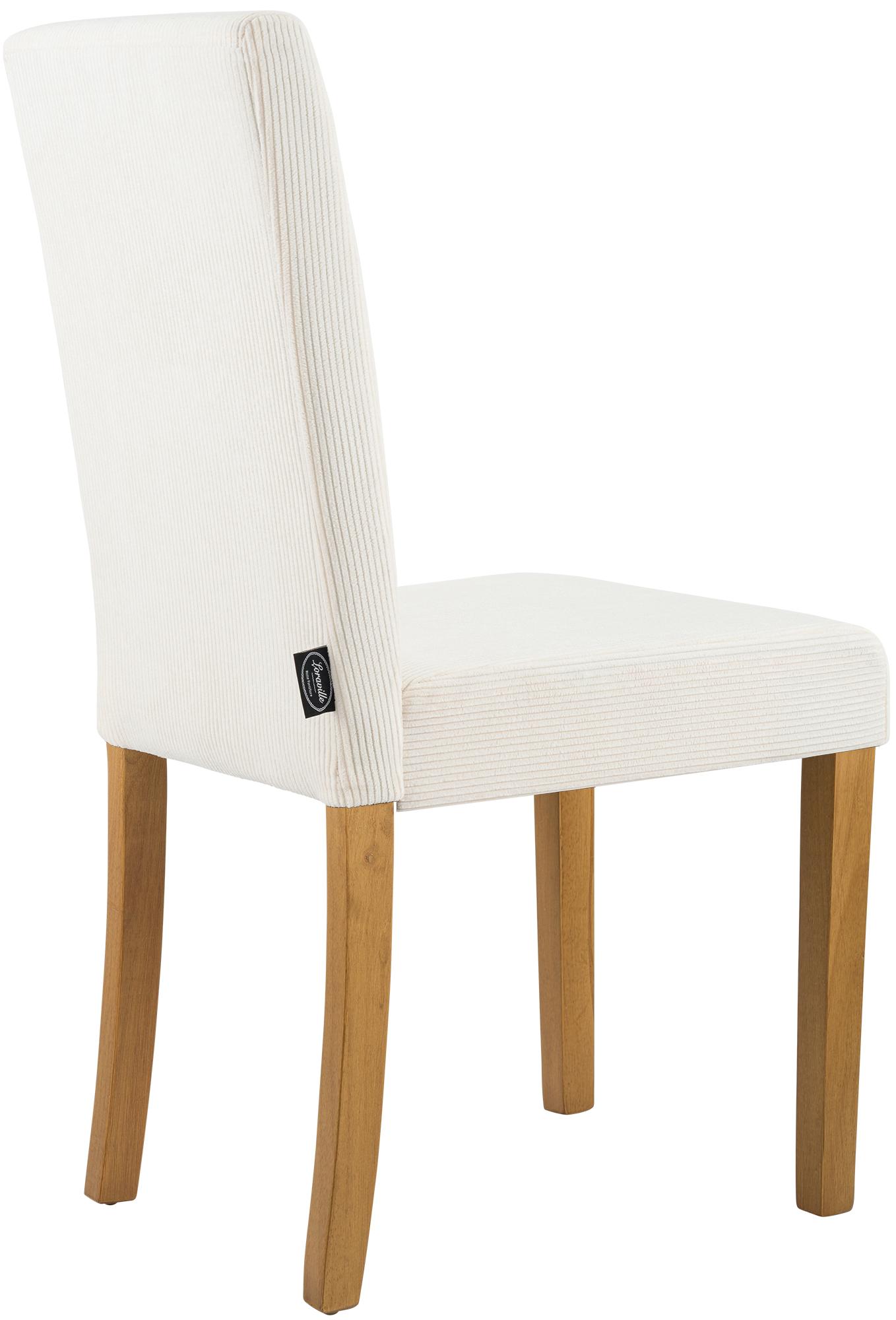2er Set Esszimmerstuhl Ina Cord antik hell, creme
