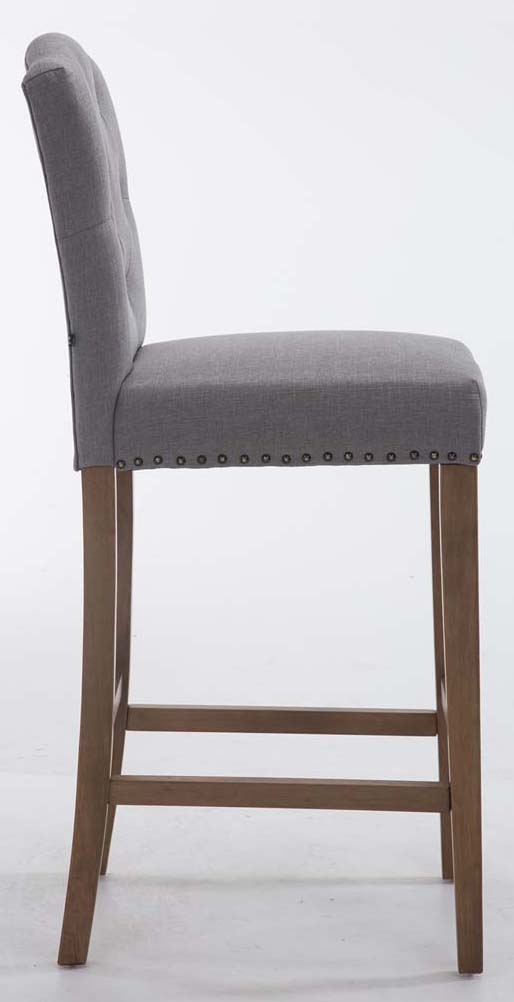 2er Set Barhocker Louise Stoff antik-hell, hellgrau
