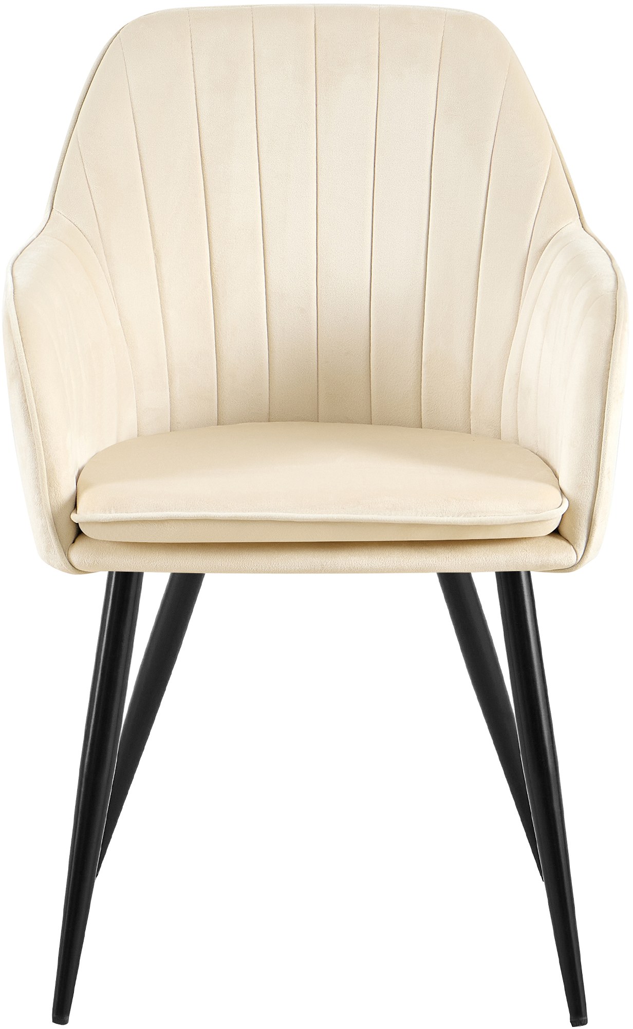 Esszimmerstuhl Cheryl Samt schwarz, creme