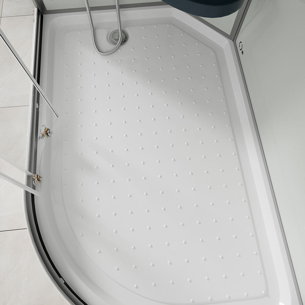 Duschkabine mit Wasserfall und Rückenmassage WHITE PEARL - 120 x 80 cm Rechts