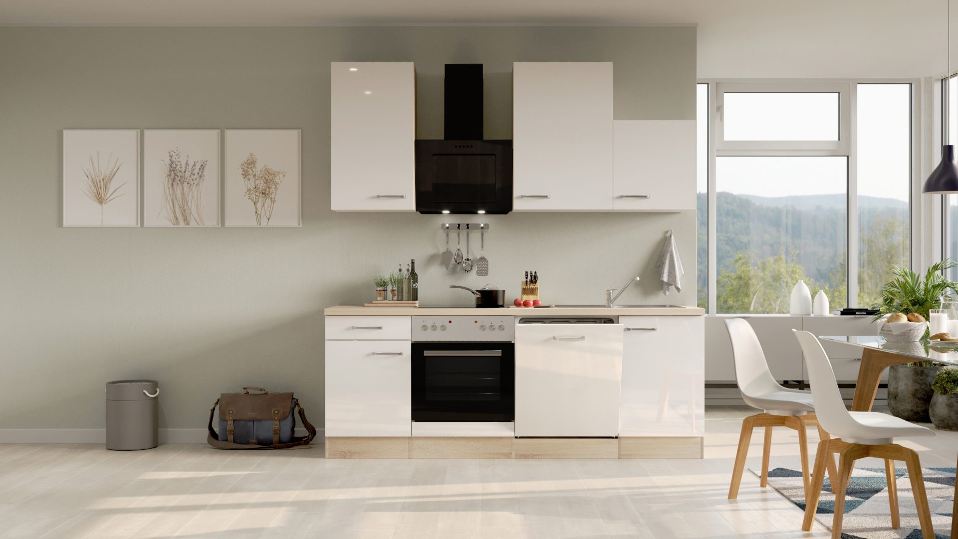 Küchenzeile Valero 220 cm mit E-Geräten