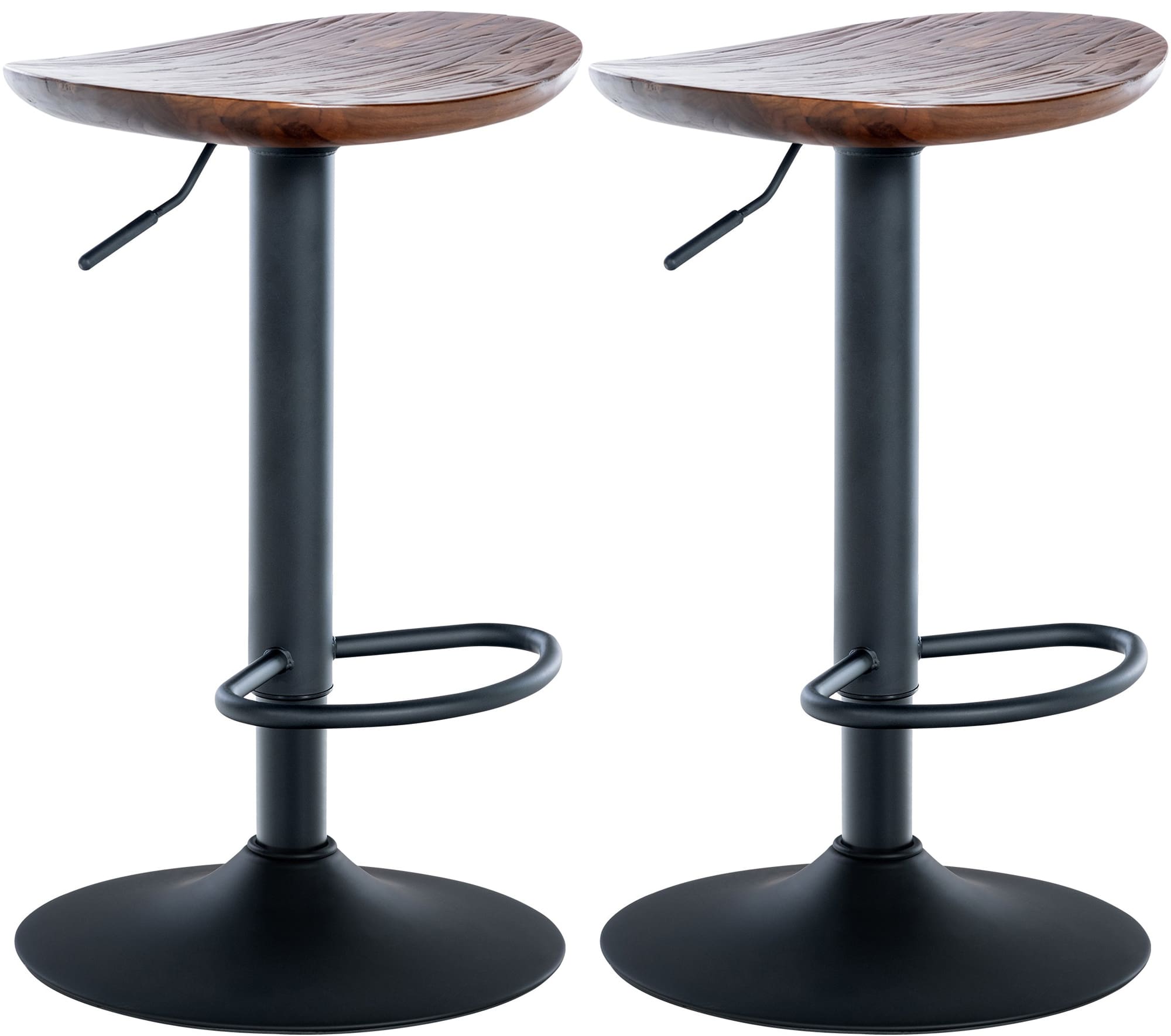 2er Set Barhocker Skelde, walnuss