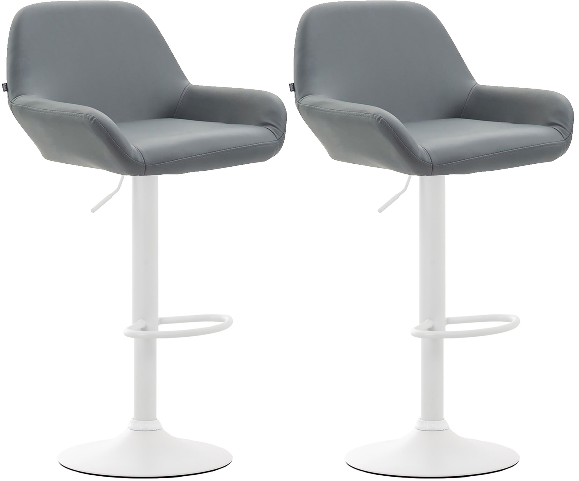 2er Set Barhocker Braga Kunstleder weiß, grau