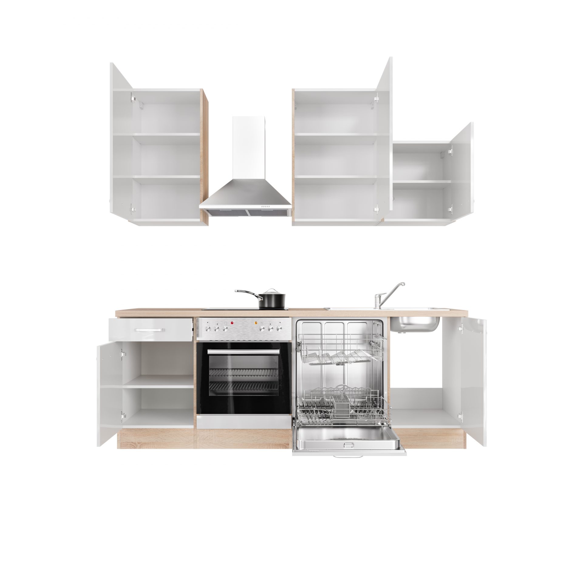 Küchenzeile Valero 220 cm mit E-Geräten