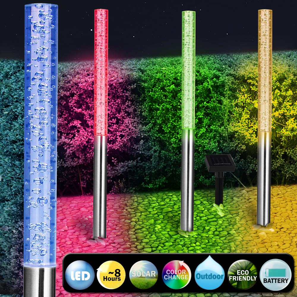 LED Solar Steckleuchte 4er-Set mit Farbwechsler