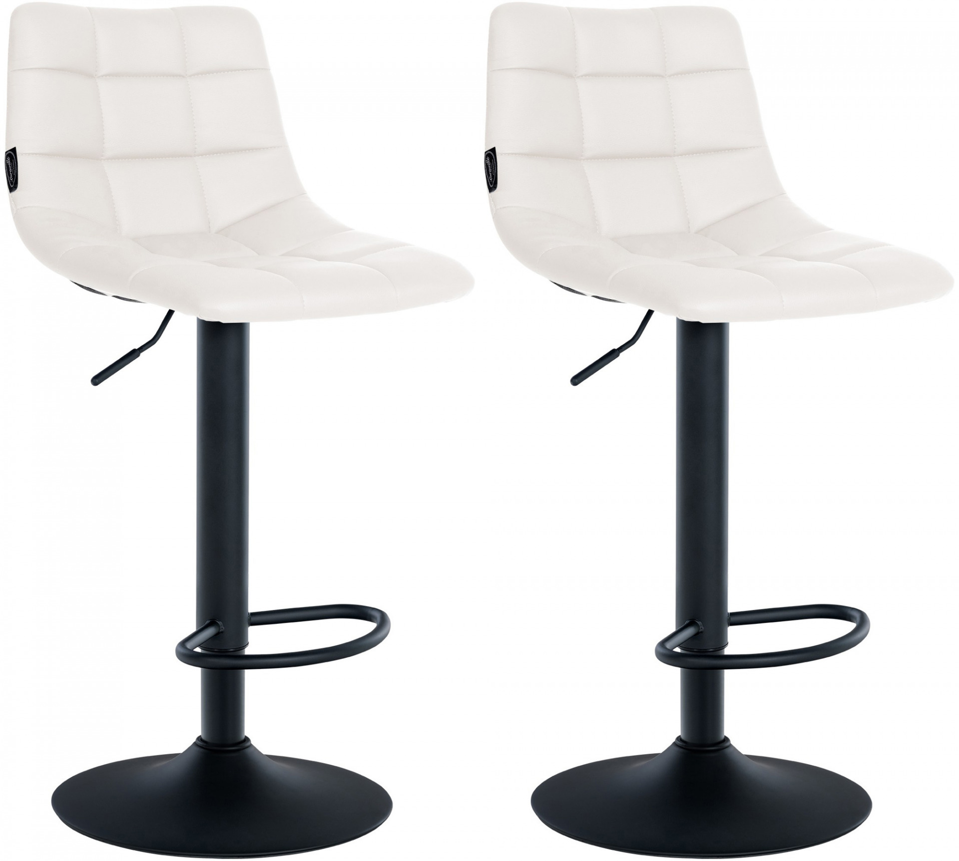 2er Set Barhocker Jerry Kunstleder schwarz, weiß