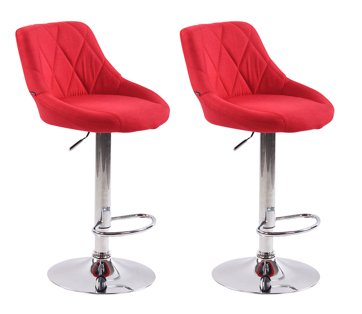 2er Set Barhocker Lazio Stoff C, rot