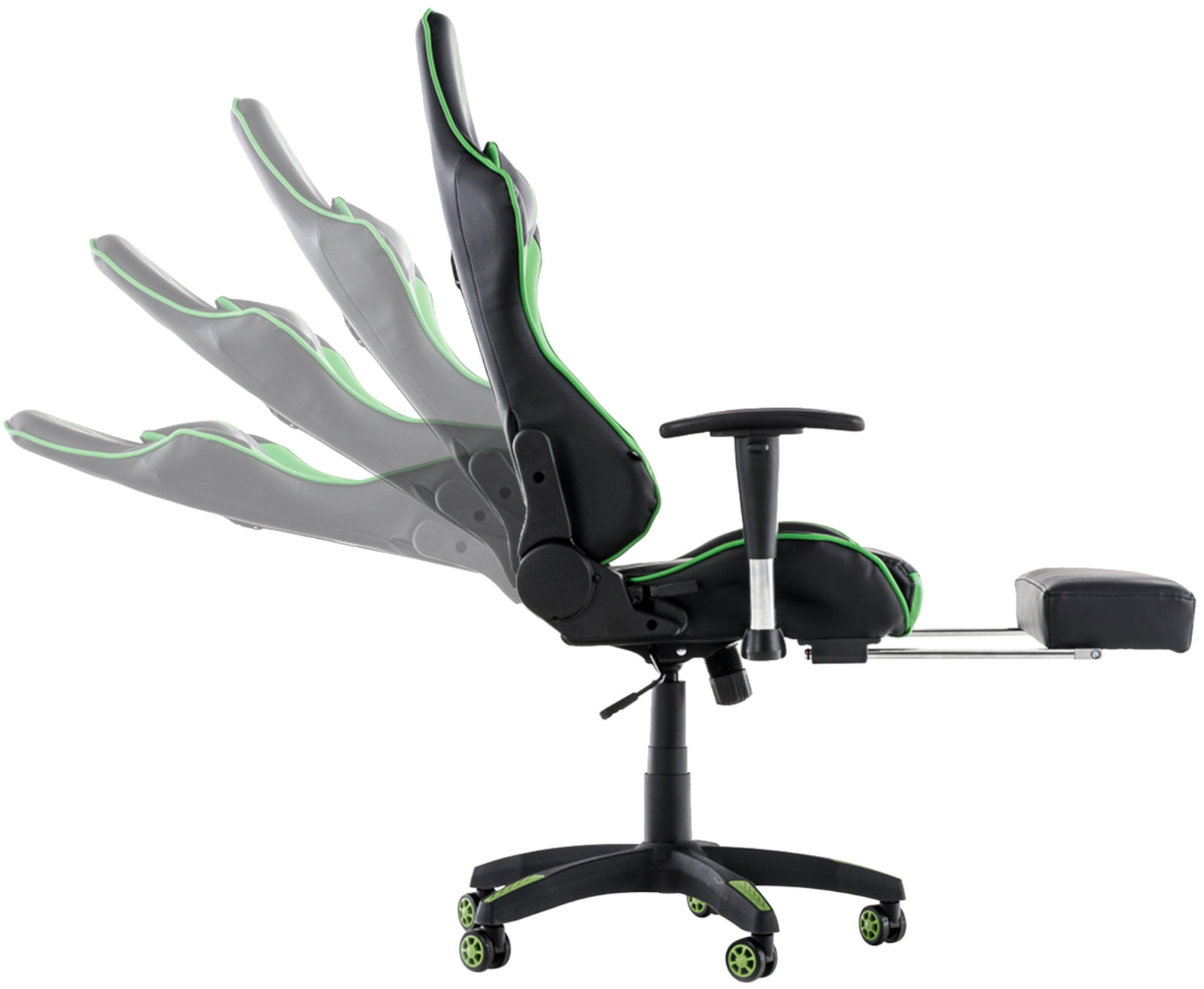 Racing Bürostuhl Turbo mit Fußablage, schwarz/grün