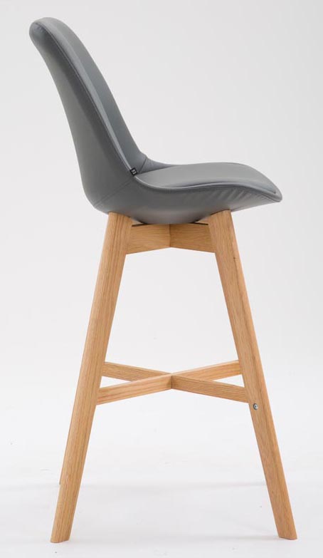 2er Set Barhocker Cannes Kunstleder natura, grau