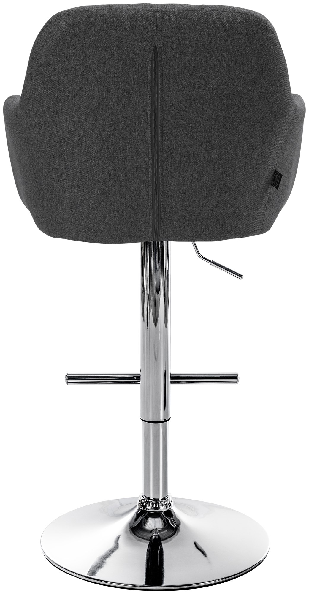 Barhocker Natoma Stoff chrom, dunkelgrau