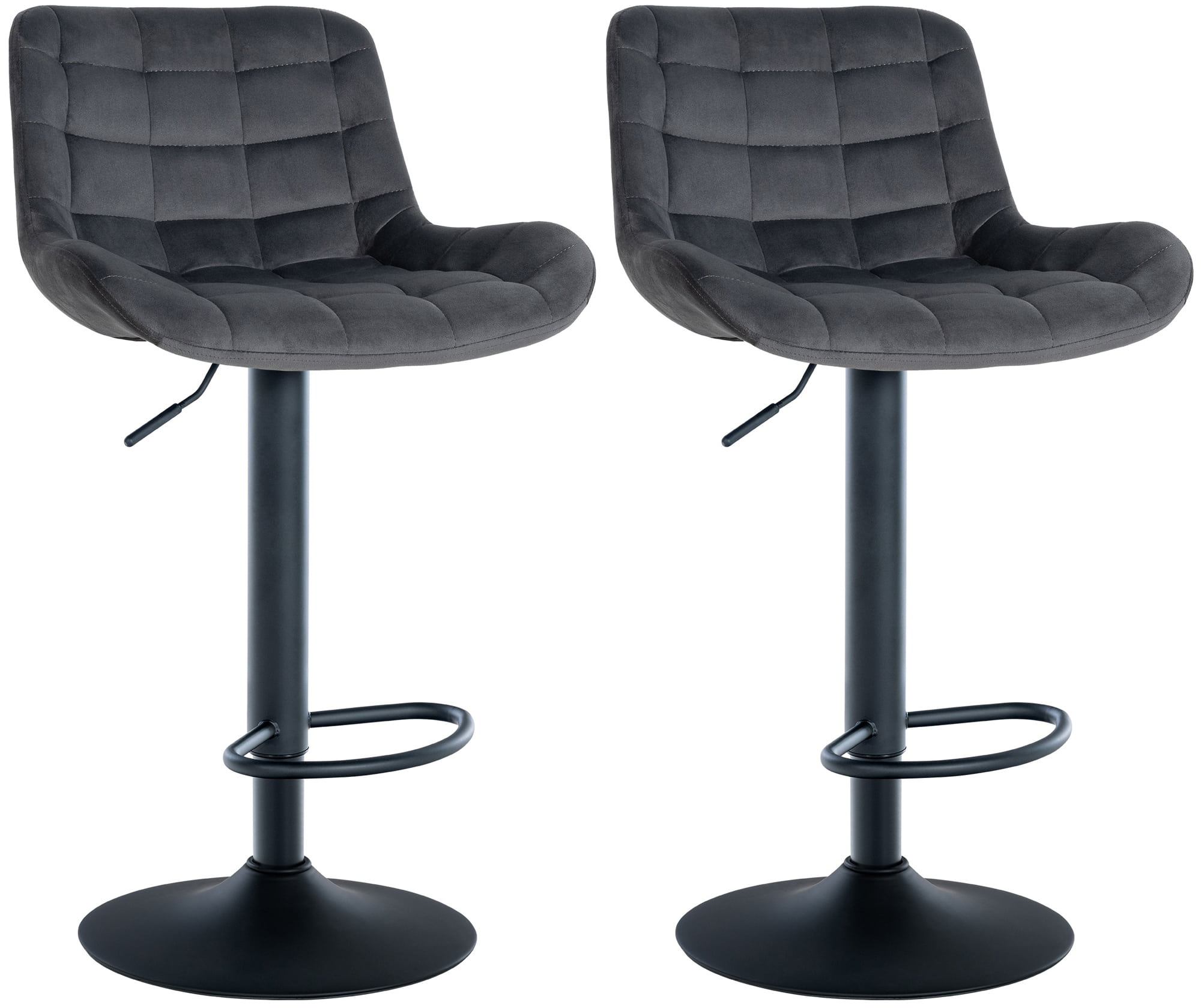 2er Set Barhocker Tover Samt, dunkelgrau