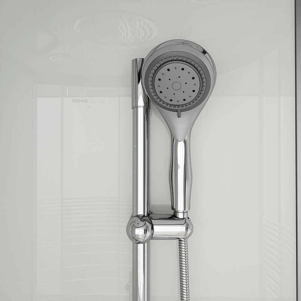 Dampfdusche mit Wasserfall und Dampfsauna WHITE PEARL - 100 x 100 cm